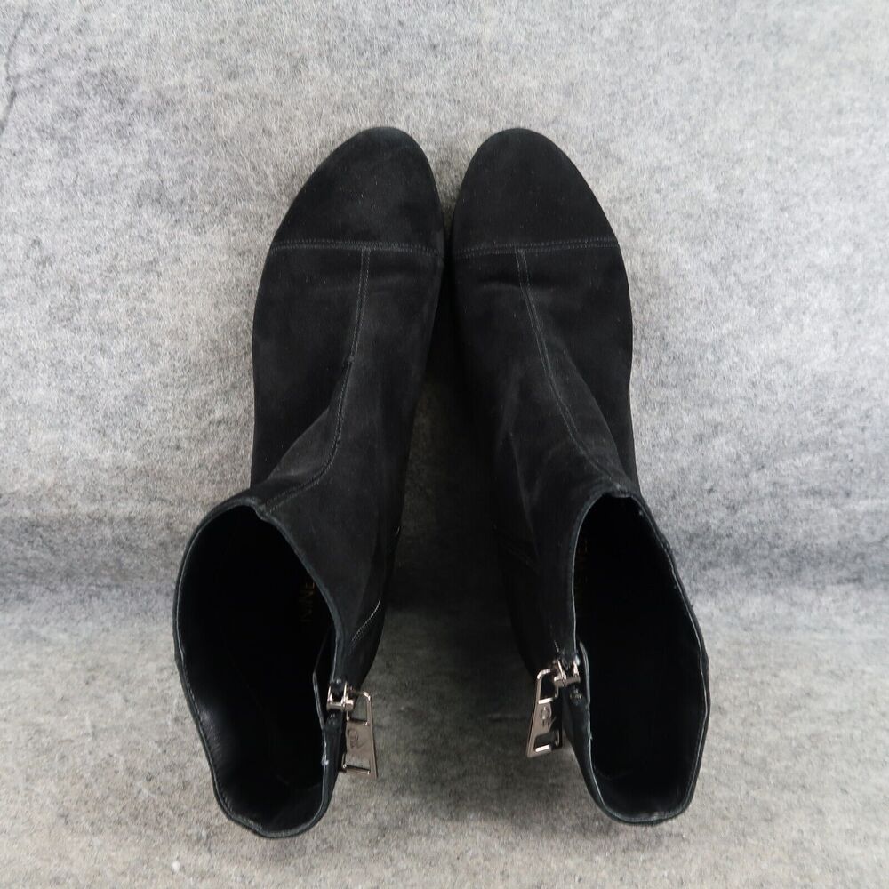 Nine West Shoes Womens 9 Booties Classic Fashion Leather Block Heel Black Zip - Picture 7 of 15